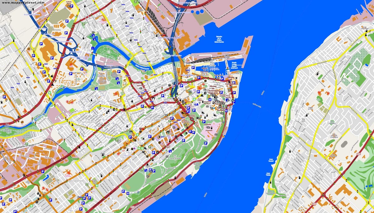 แผนที่ของเมืองเมืองและพื้นที่รอบๆบริเวณ